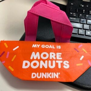 Limited Edition Dunkin' Orange and Pink Mini Tote Bag